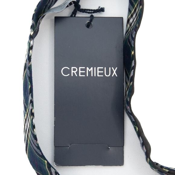 Daniel Cremieux Green Blue Tartan Plaid Self Tie Bow Tie Bowtie - Picture 5 of 8